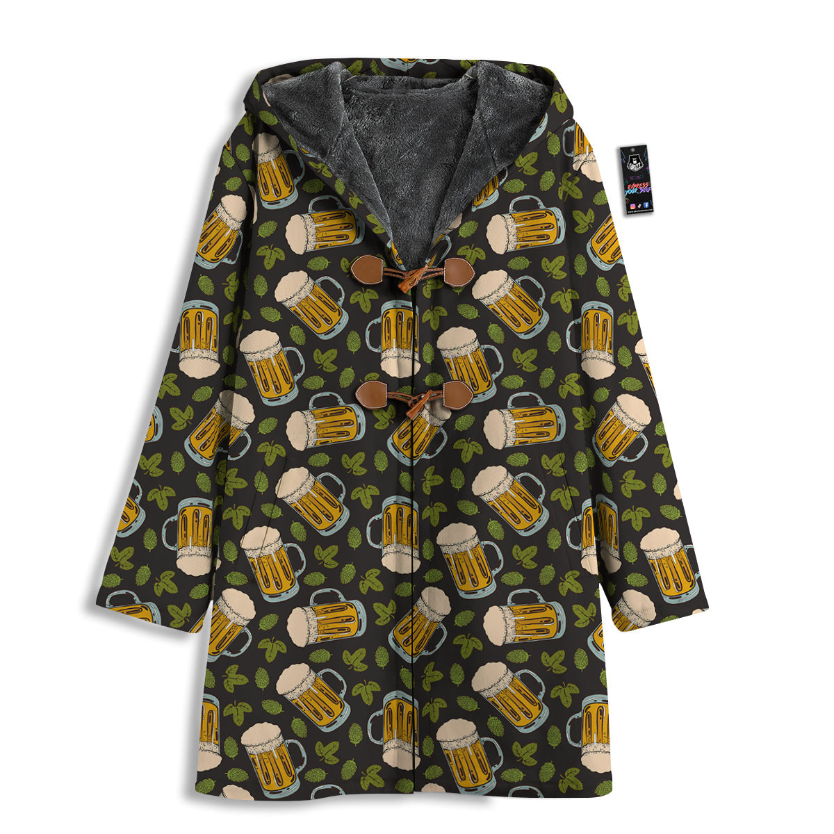 Beer And Hop Cone Leaf Print Pattern Men's Windbreaker Jacket-grizzshop
