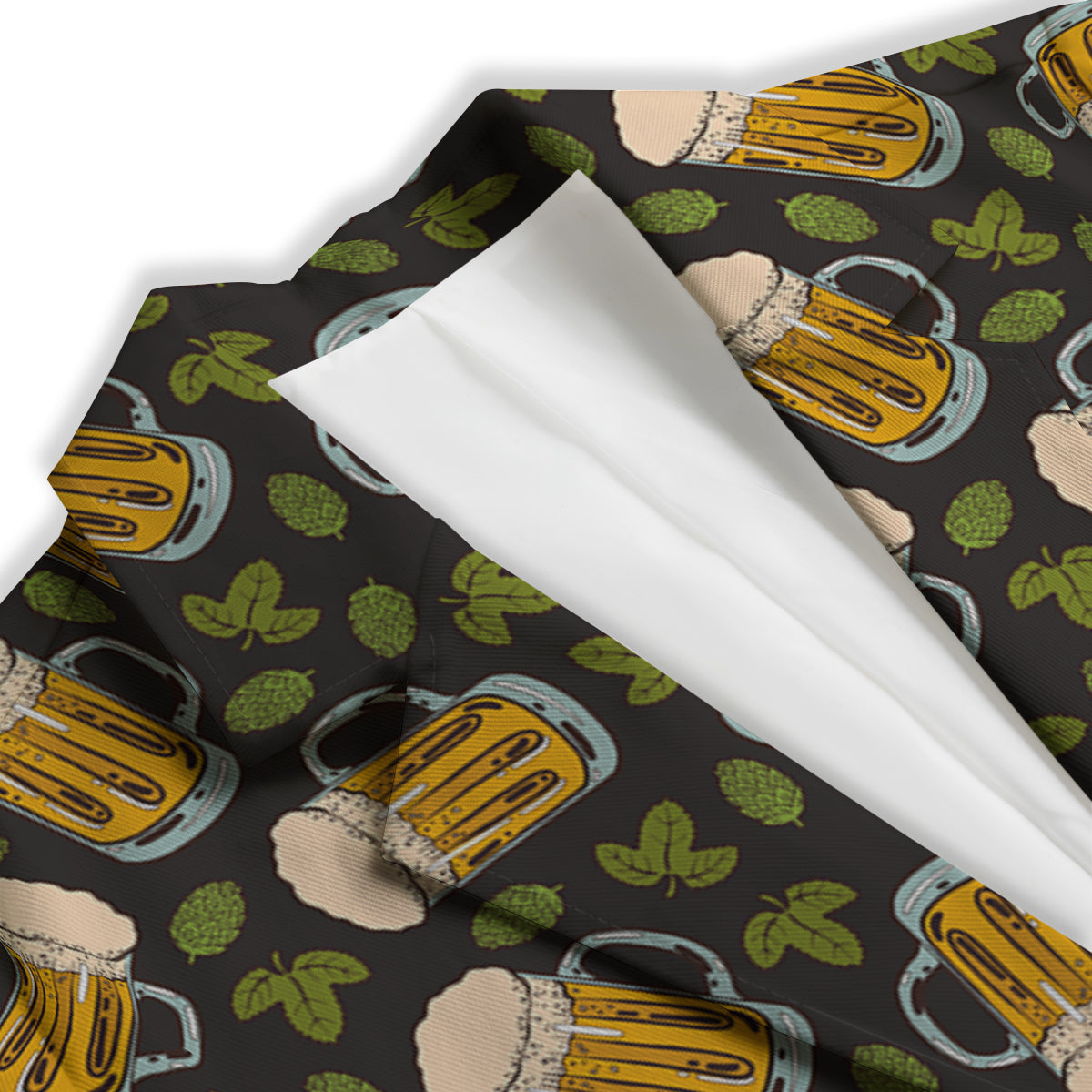 Beer And Hop Cone Leaf Print Pattern Women's Blazer-grizzshop