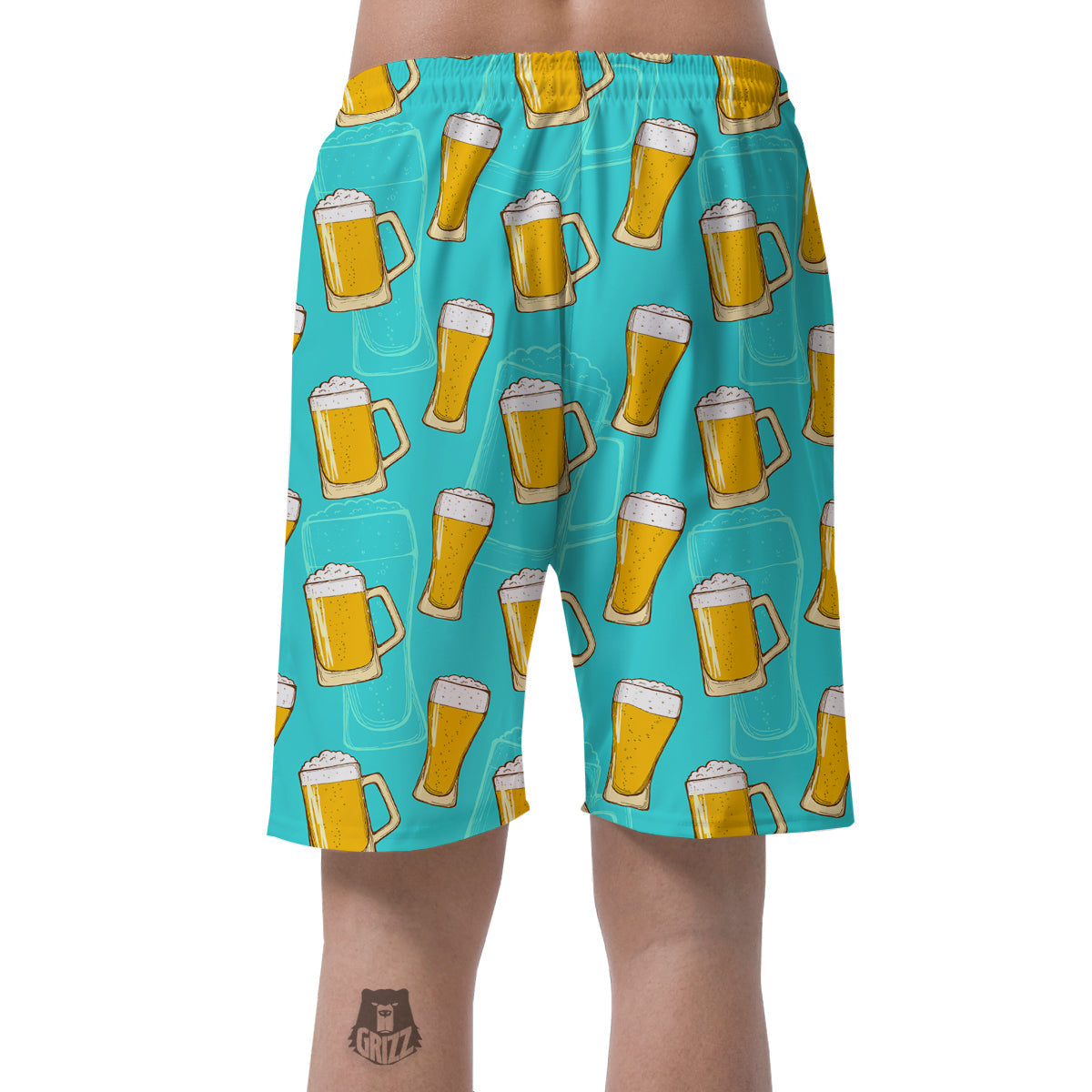 Beer Blue Pattern Print Men's Shorts-grizzshop