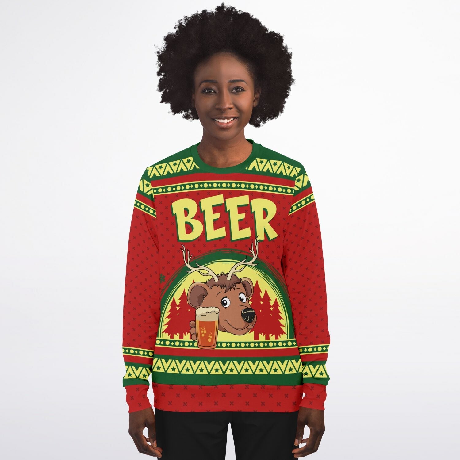 Beer Deer Ugly Christmas Sweater-grizzshop