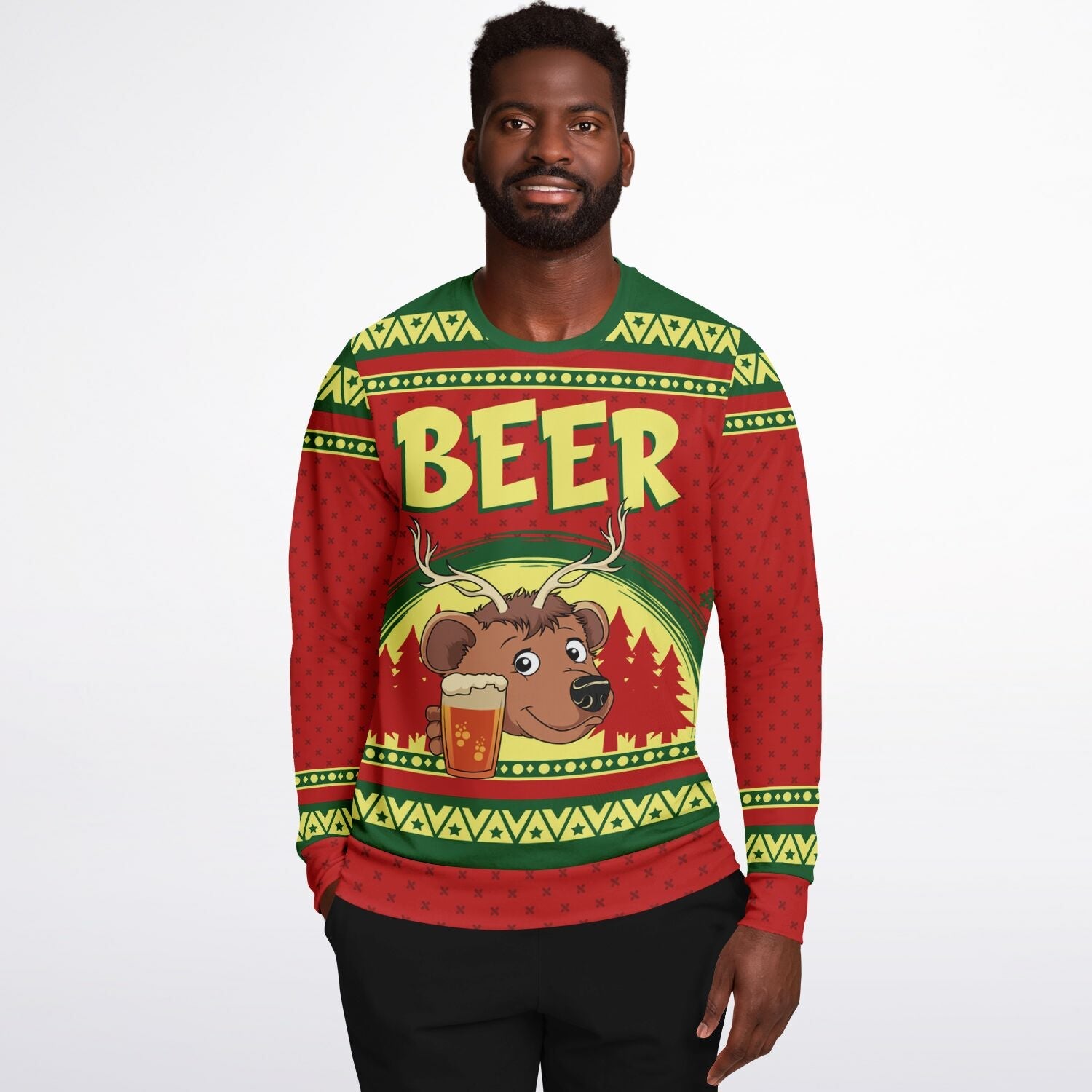 Beer Deer Ugly Christmas Sweater-grizzshop