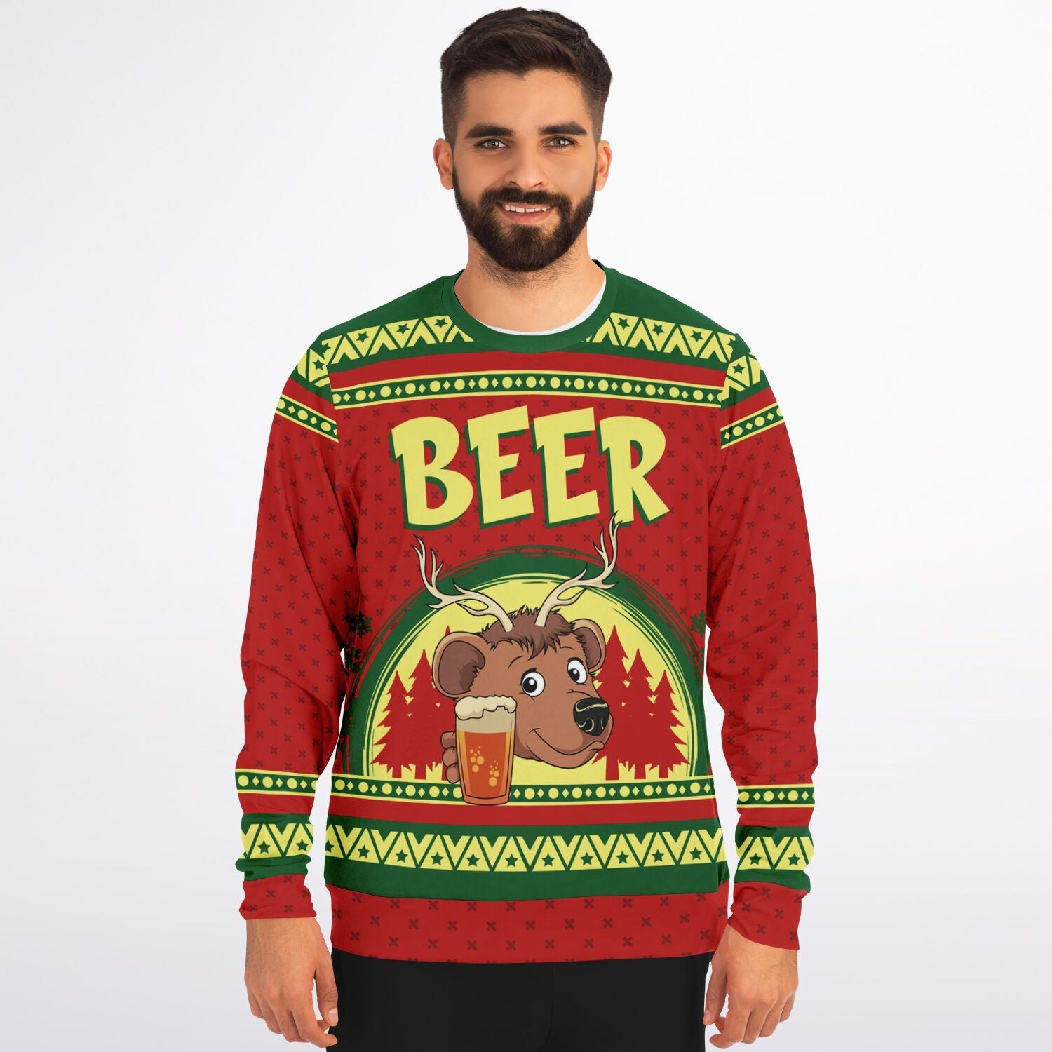 Beer Deer Ugly Christmas Sweater-grizzshop
