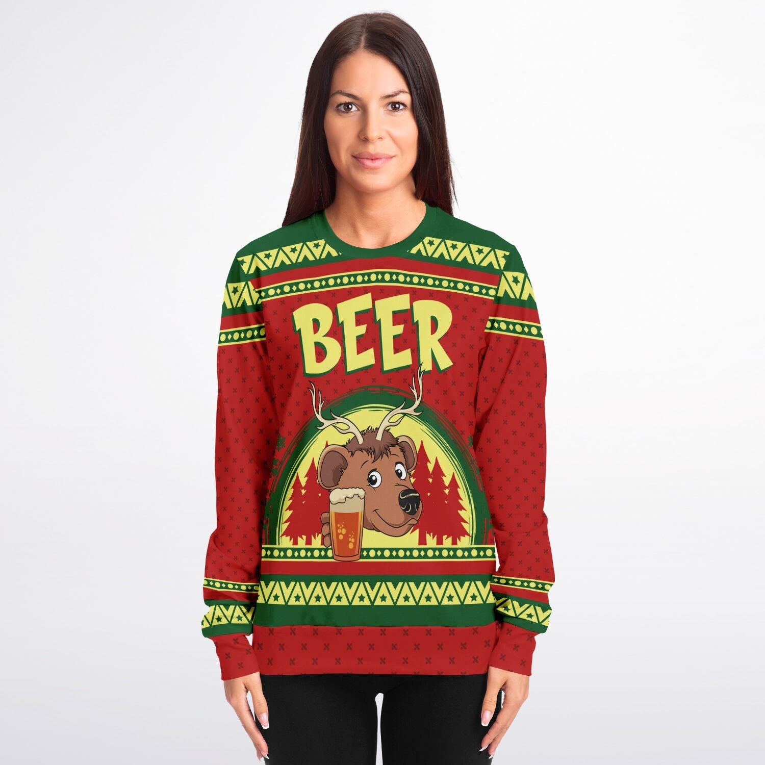 Beer Deer Ugly Christmas Sweater-grizzshop