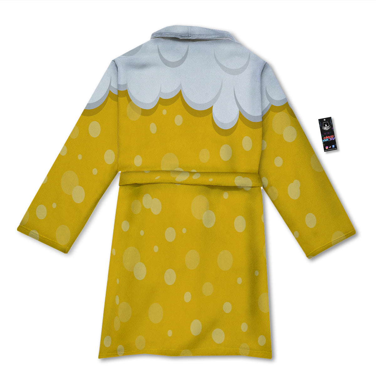 Beer Foam And Bubbles Cartoon Print Bathrobe-grizzshop
