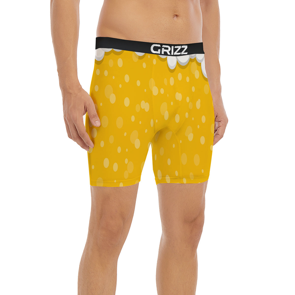 Beer Foam And Bubbles Cartoon Print Boxer Briefs-grizzshop