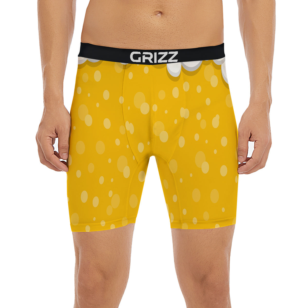 Beer Foam And Bubbles Cartoon Print Boxer Briefs-grizzshop