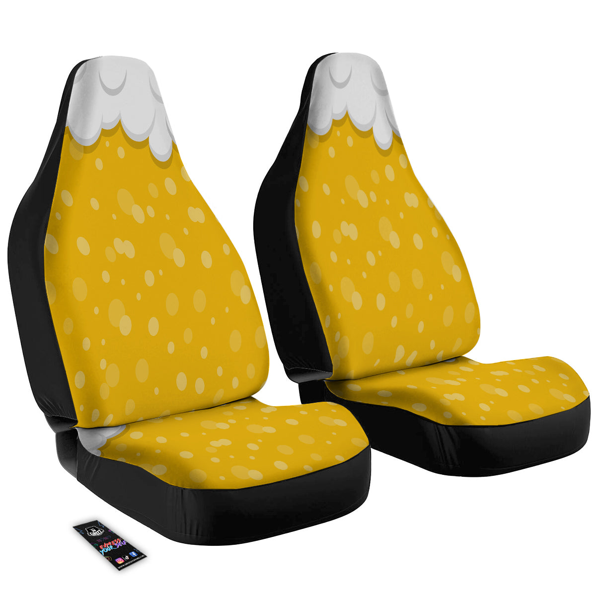 Beer Foam And Bubbles Cartoon Print Car Seat Covers-grizzshop