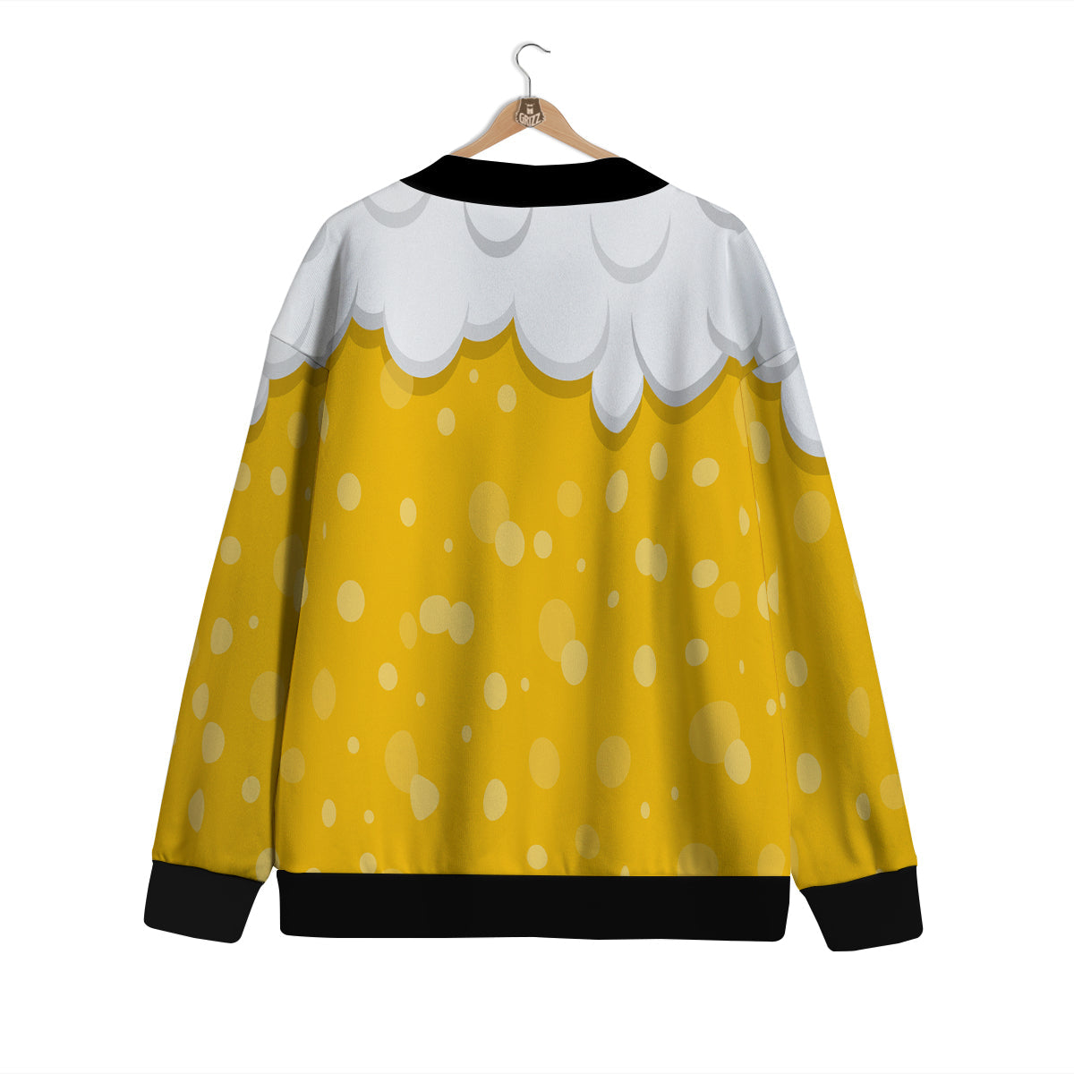 Beer Foam And Bubbles Cartoon Print Cardigan-grizzshop