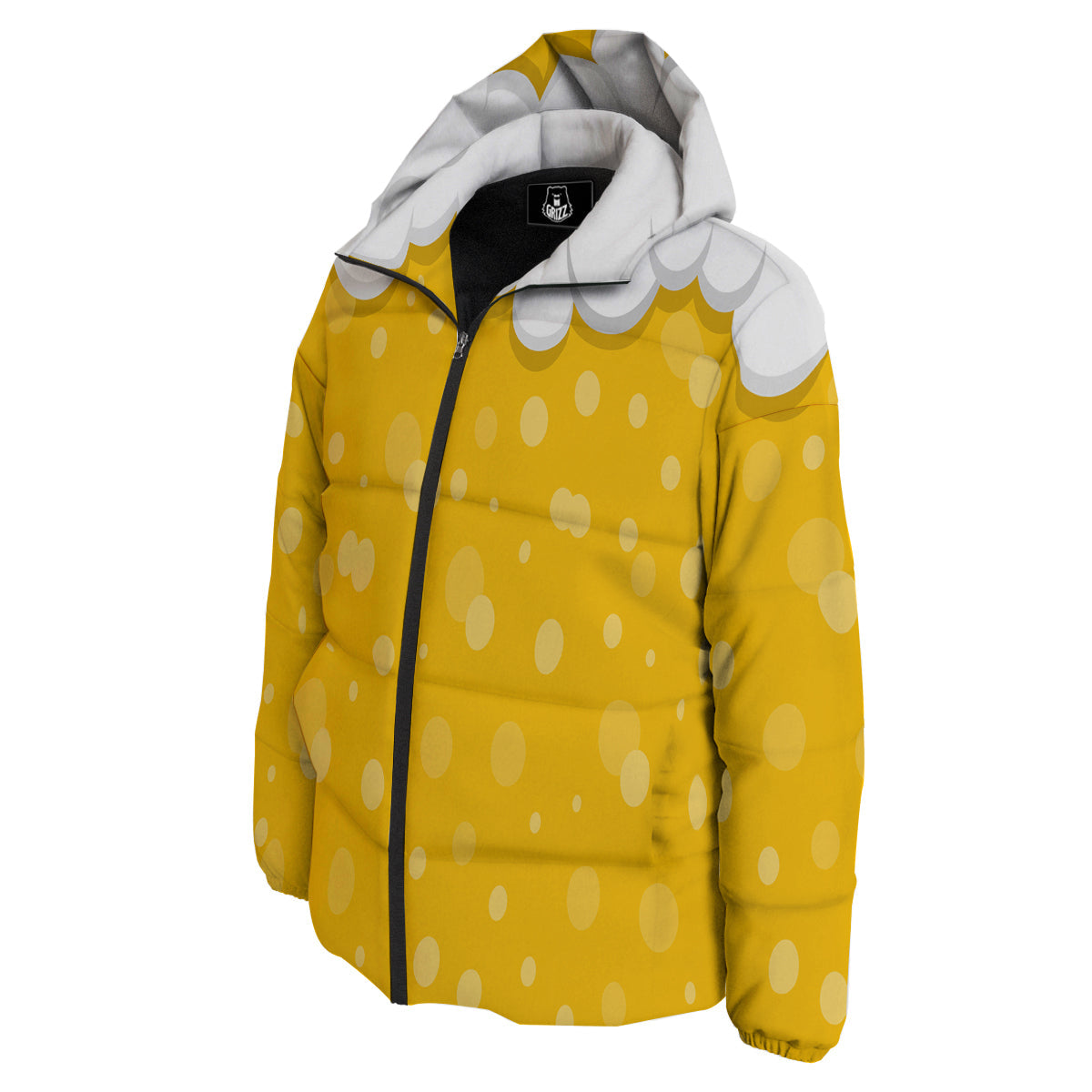 Beer Foam And Bubbles Cartoon Print Down Jacket-grizzshop