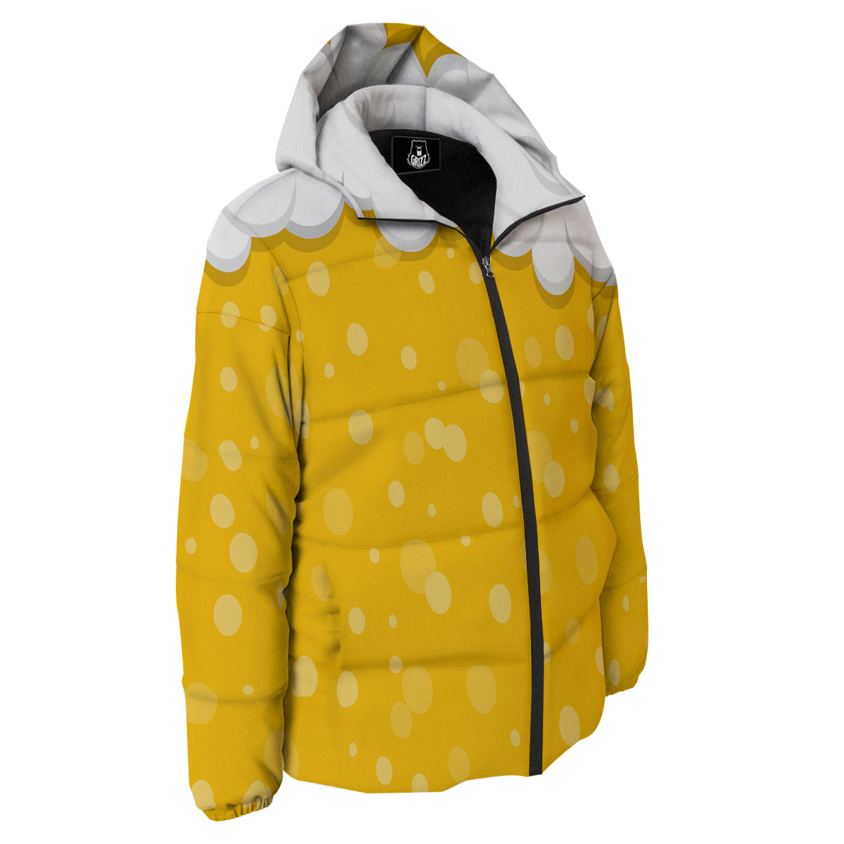 Beer Foam And Bubbles Cartoon Print Down Jacket-grizzshop