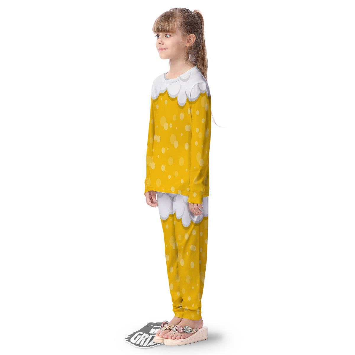 Beer Foam And Bubbles Cartoon Print Kid's Pajamas-grizzshop