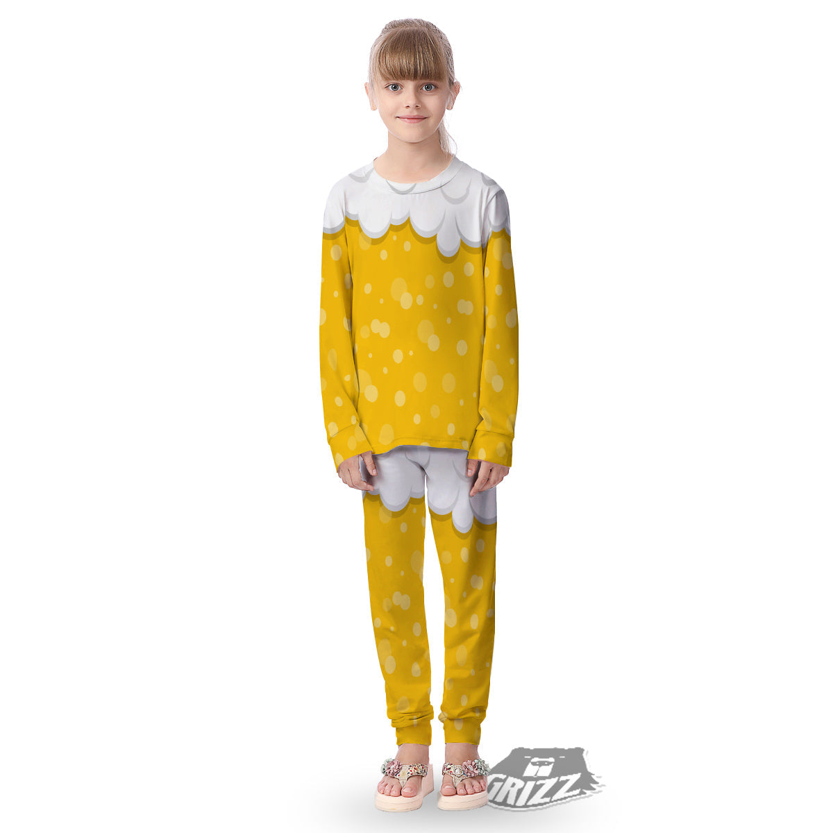 Beer Foam And Bubbles Cartoon Print Kid's Pajamas-grizzshop