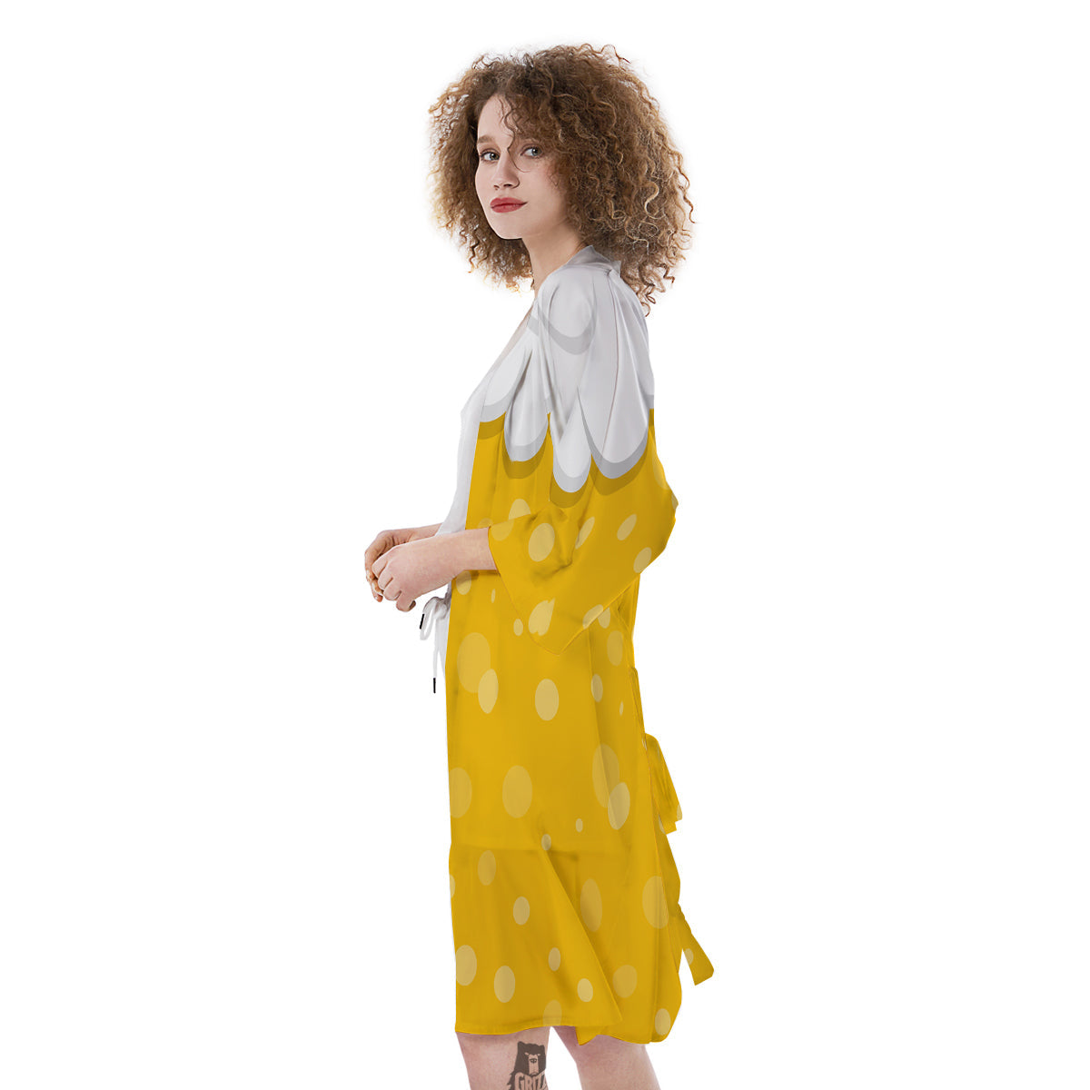 Beer Foam And Bubbles Cartoon Print Kimono-grizzshop