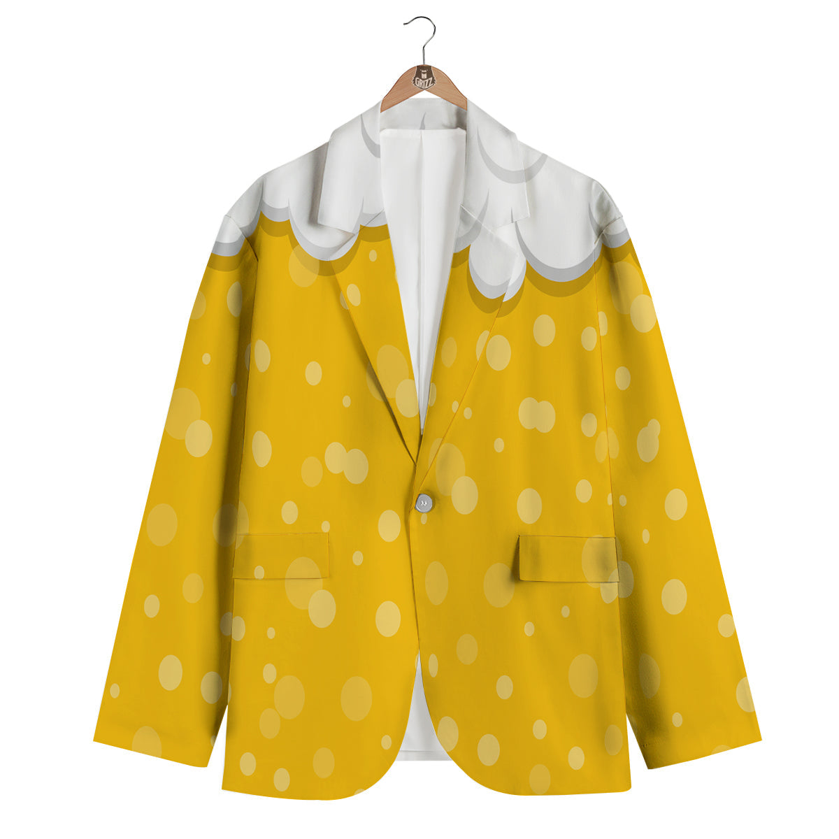 Beer Foam And Bubbles Cartoon Print Men's Blazer-grizzshop