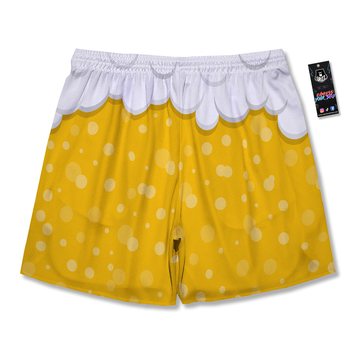 Beer Foam And Bubbles Cartoon Print Men's Running Shorts-grizzshop