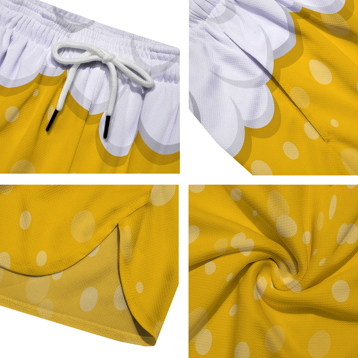 Beer Foam And Bubbles Cartoon Print Men's Running Shorts-grizzshop