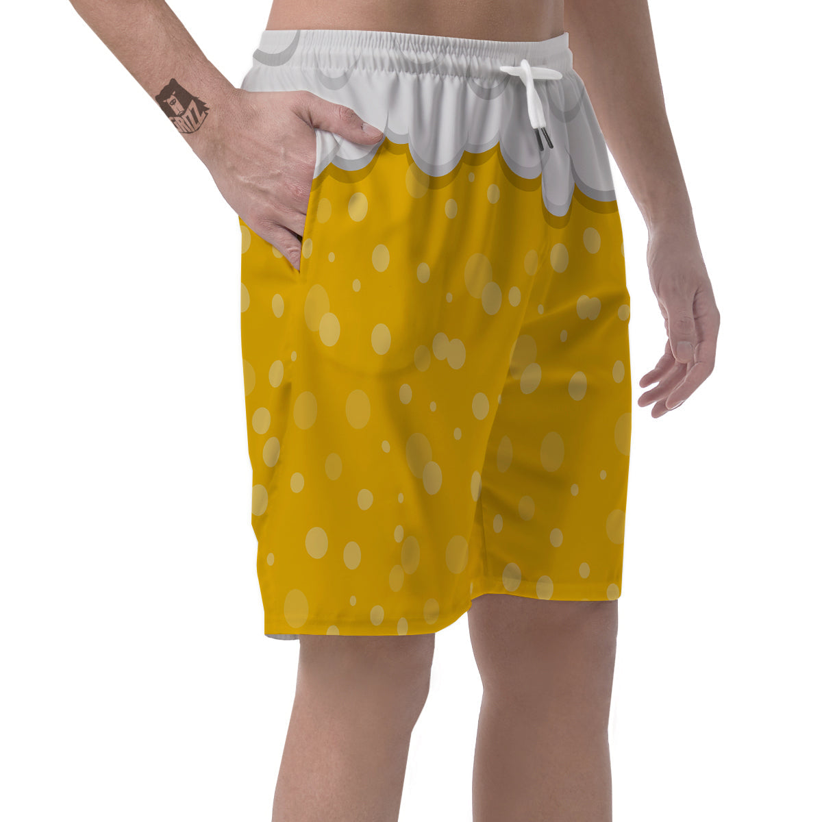 Beer Foam And Bubbles Cartoon Print Men's Shorts-grizzshop
