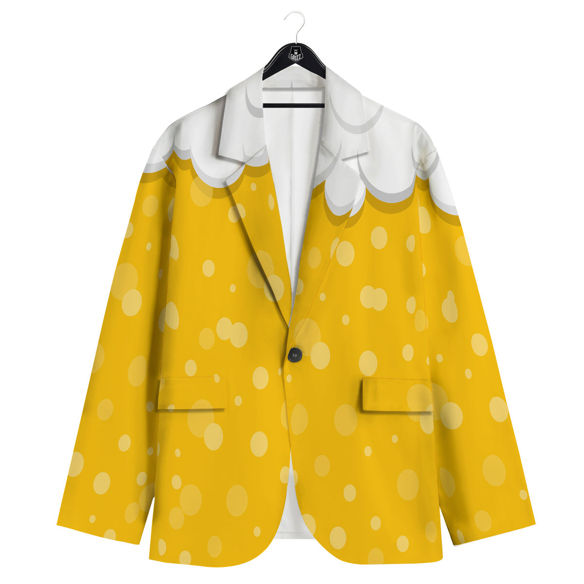 Beer Foam And Bubbles Cartoon Print Men's Sport Coat-grizzshop