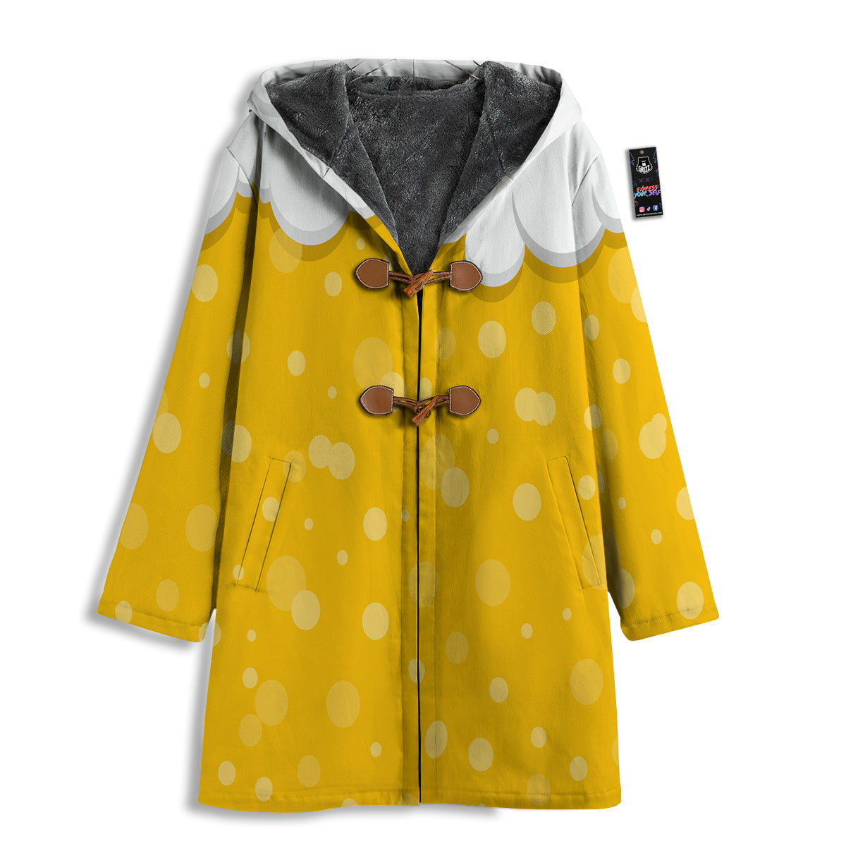 Beer Foam And Bubbles Cartoon Print Men's Windbreaker Jacket-grizzshop