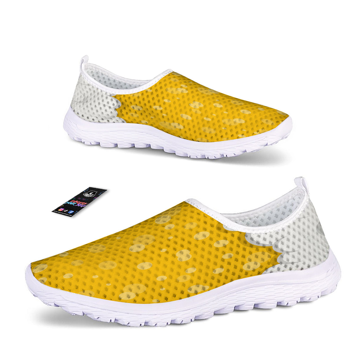 Beer Foam And Bubbles Cartoon Print Nurse Shoes-grizzshop