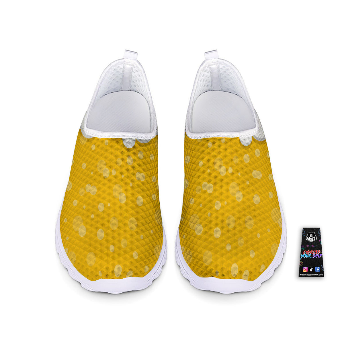 Beer Foam And Bubbles Cartoon Print Nurse Shoes-grizzshop