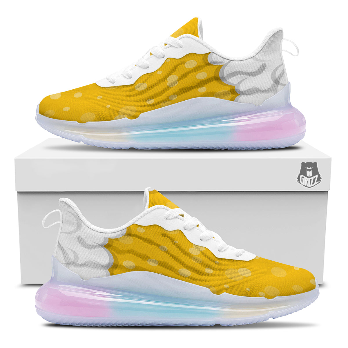 Beer Foam And Bubbles Cartoon Print Running Sneakers-grizzshop