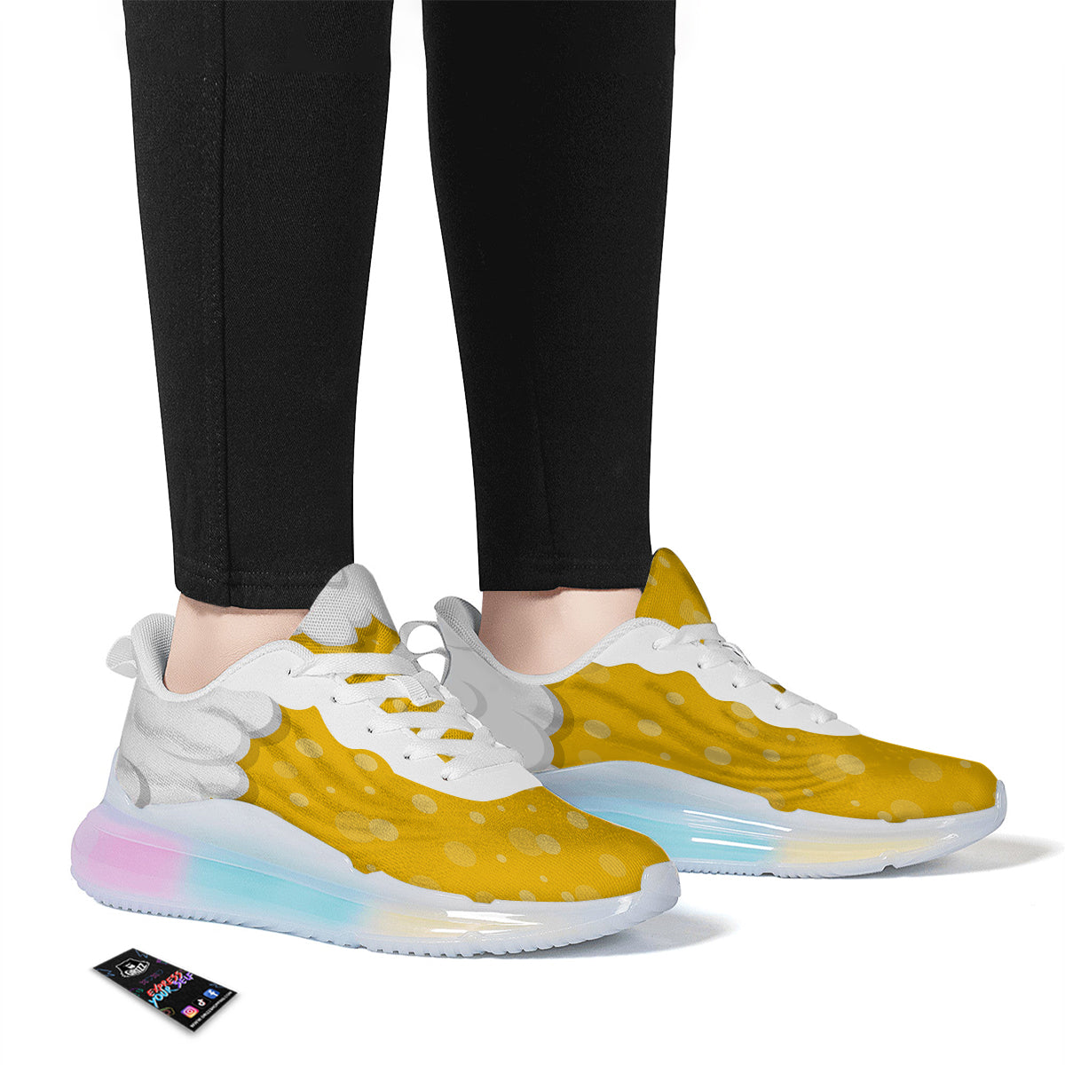Beer Foam And Bubbles Cartoon Print Running Sneakers-grizzshop