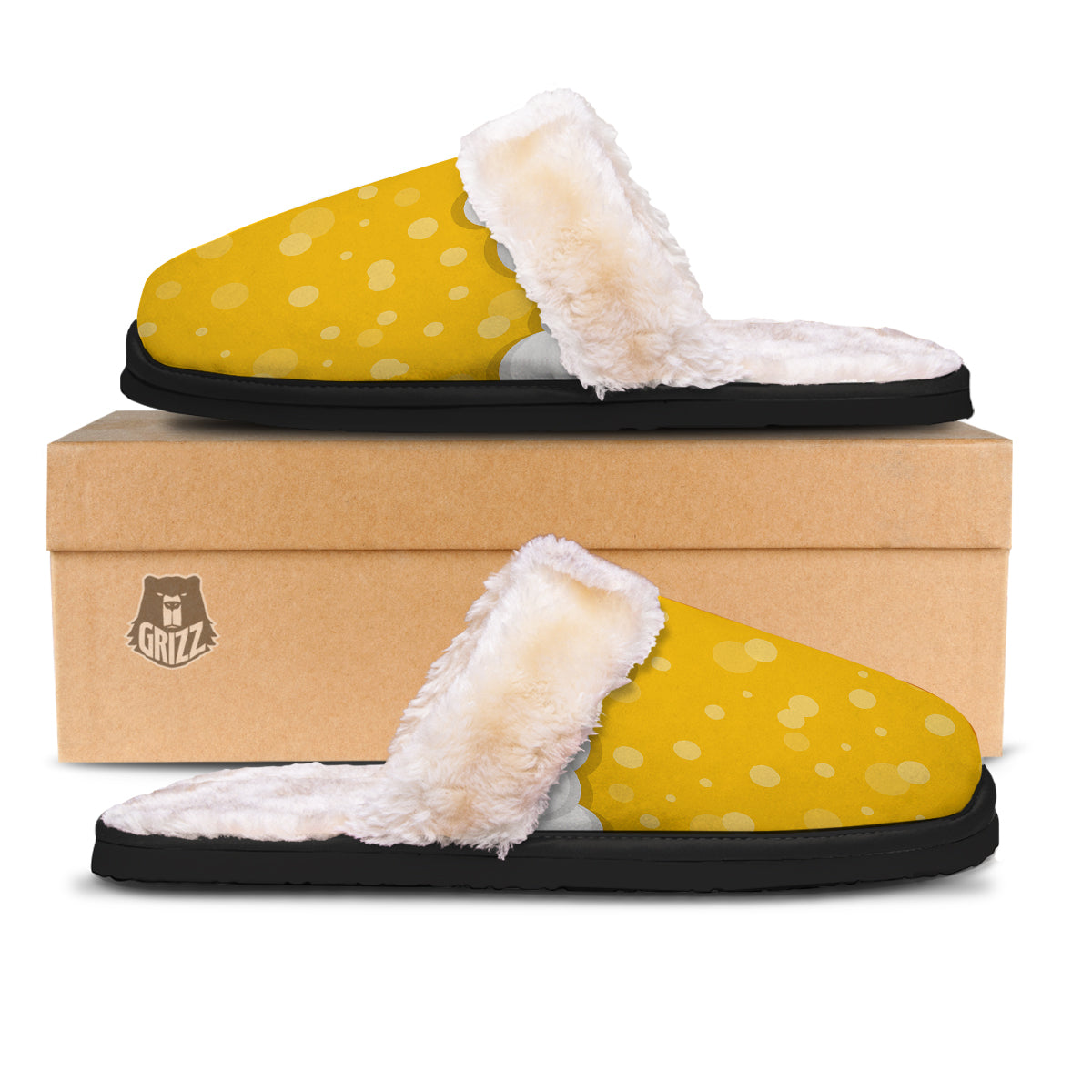 Beer Foam And Bubbles Cartoon Print Slippers-grizzshop