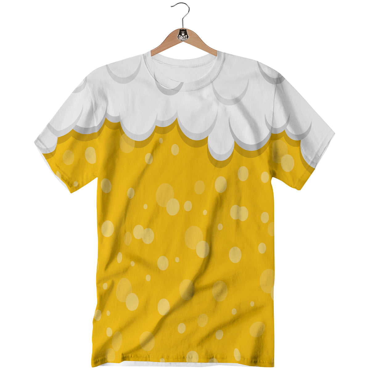 Beer Foam And Bubbles Cartoon Print T-Shirt-grizzshop