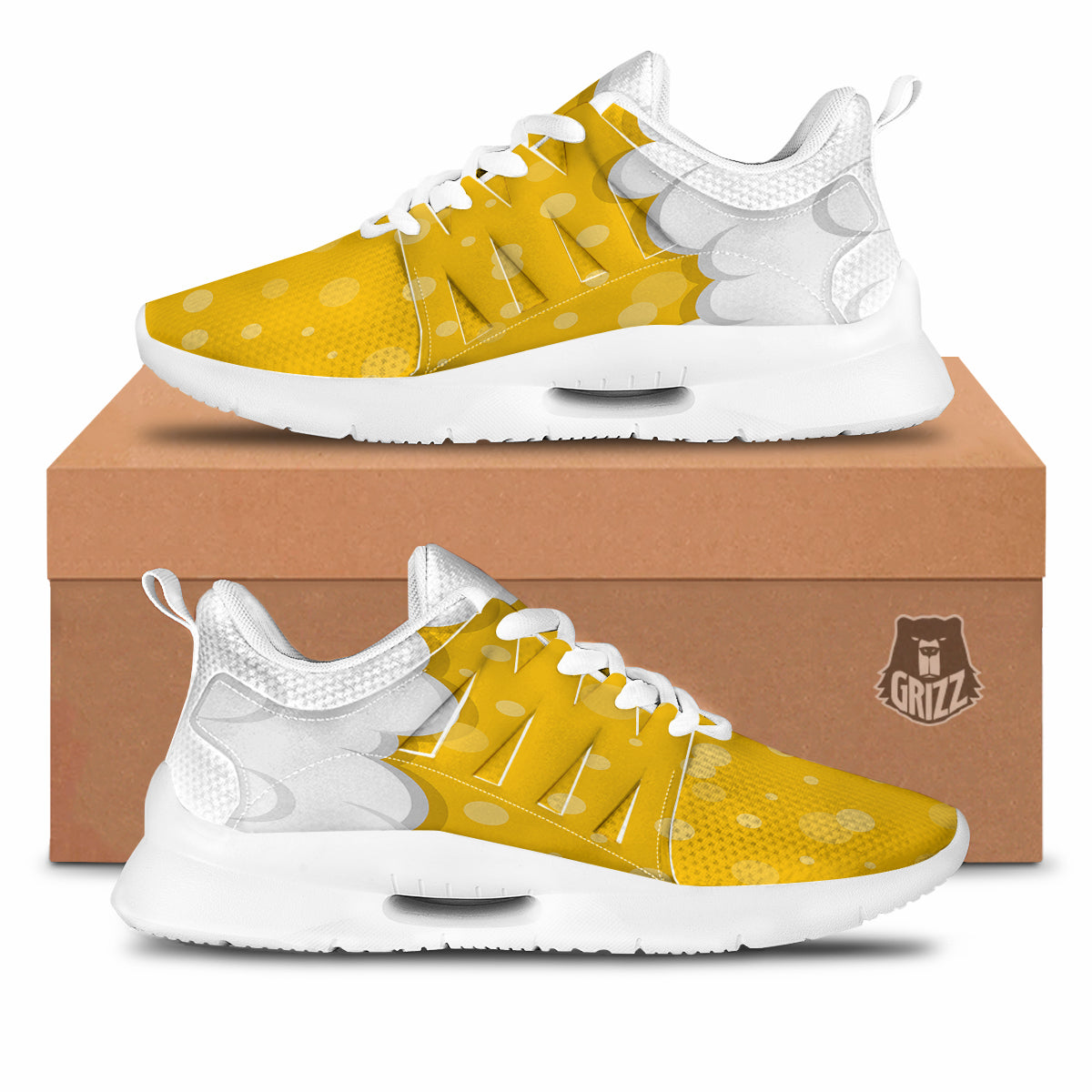 Beer Foam And Bubbles Cartoon Print Tennis Shoes-grizzshop