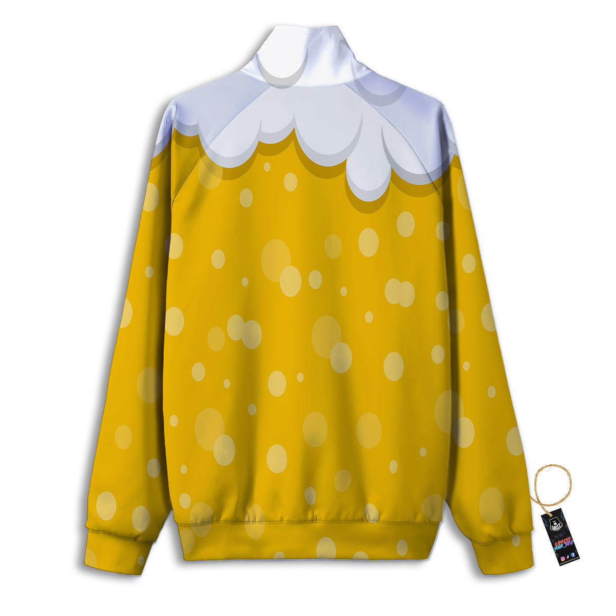 Beer Foam And Bubbles Cartoon Print Track Jacket-grizzshop