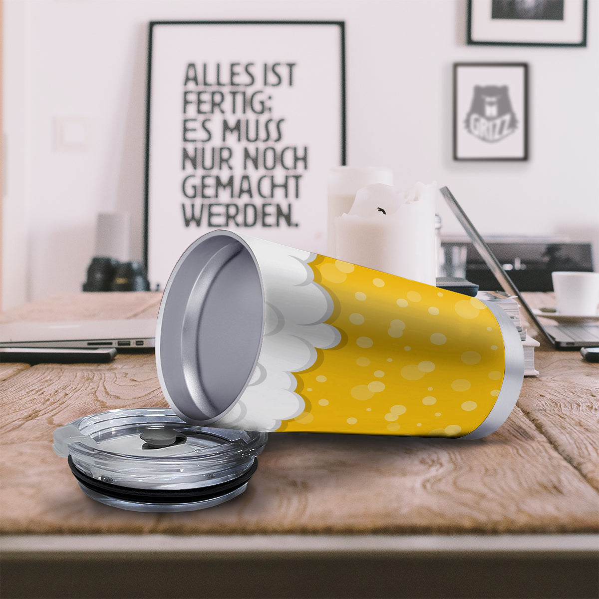 Beer Foam And Bubbles Cartoon Print Tumbler-grizzshop