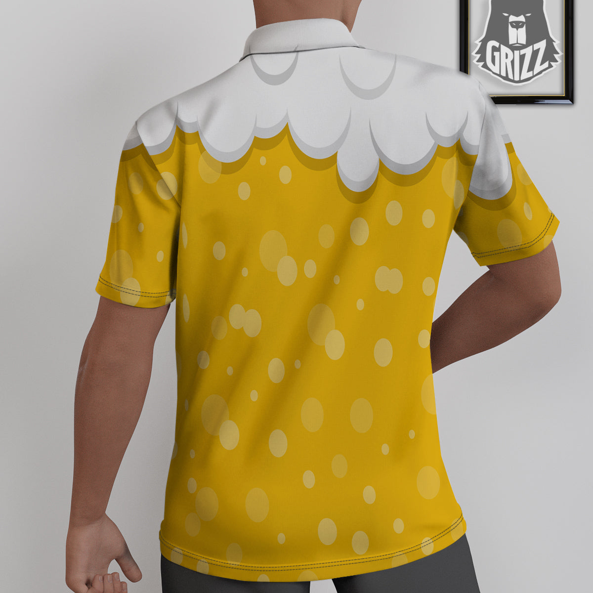 Beer Foam And Bubbles Cartoon Print Untucked Shirts-grizzshop