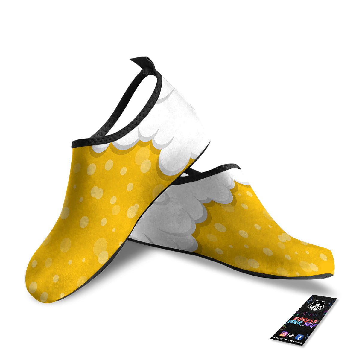 Beer Foam And Bubbles Cartoon Print Water Shoes-grizzshop