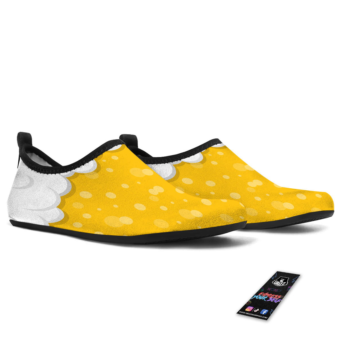 Beer Foam And Bubbles Cartoon Print Water Shoes-grizzshop