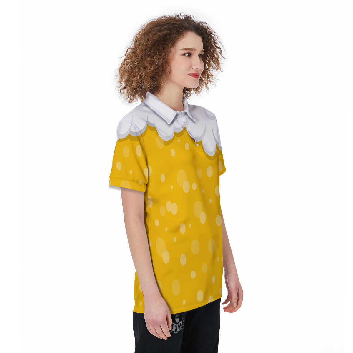 Beer Foam And Bubbles Cartoon Print Women's Golf Shirts-grizzshop