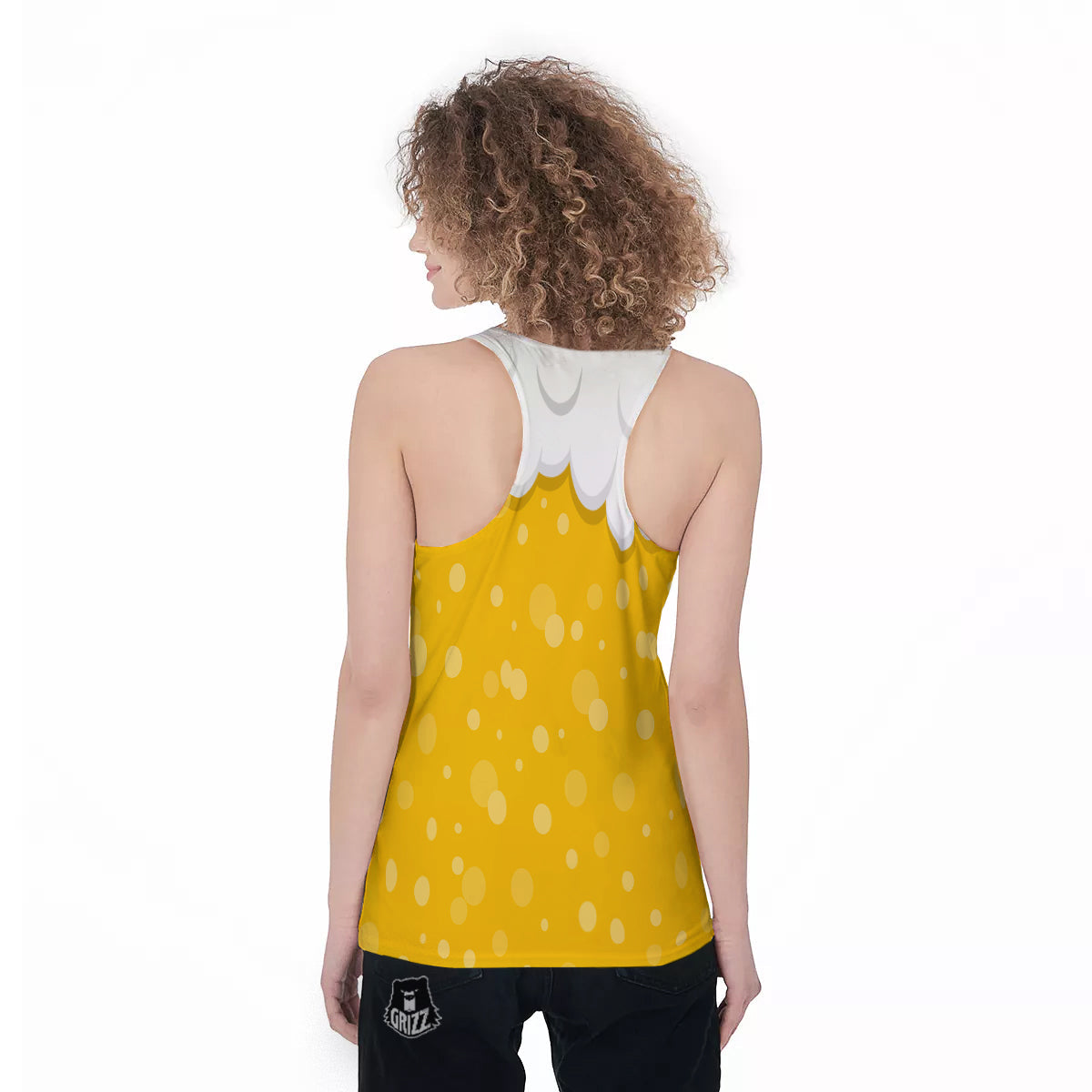 Beer Foam And Bubbles Cartoon Print Women's Racerback Tank Top-grizzshop