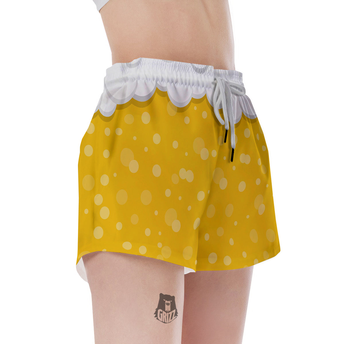Beer Foam And Bubbles Cartoon Print Women's Shorts-grizzshop