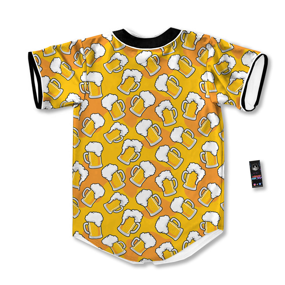 Beer Mug Pattern Print Baseball Jersey-grizzshop