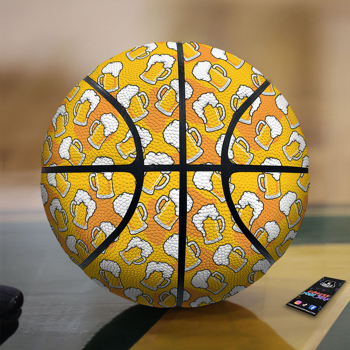Beer Mug Pattern Print Basketball-grizzshop