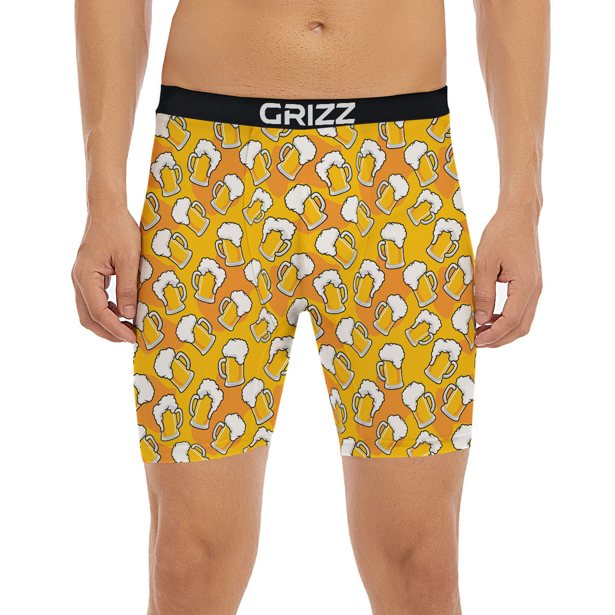 Beer Mug Pattern Print Boxer Briefs-grizzshop