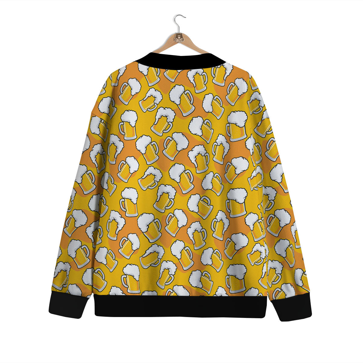 Beer Mug Pattern Print Cardigan-grizzshop