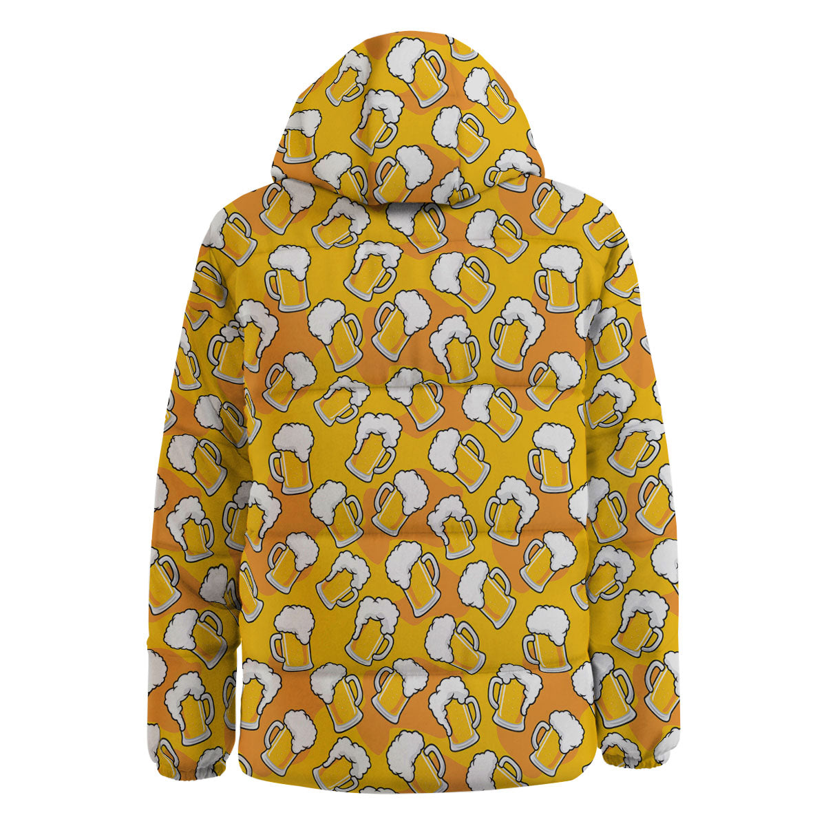 Beer Mug Pattern Print Down Jacket-grizzshop