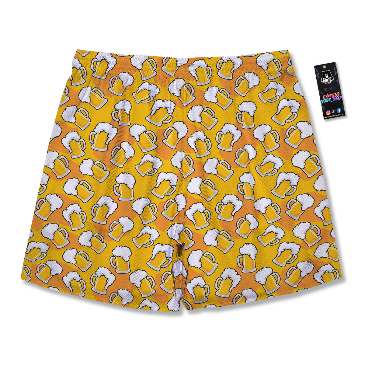 Beer Mug Pattern Print Men's Running Shorts-grizzshop