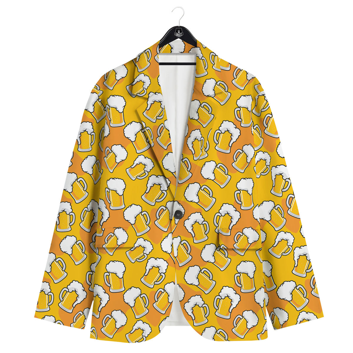 Beer Mug Pattern Print Men's Sport Coat-grizzshop