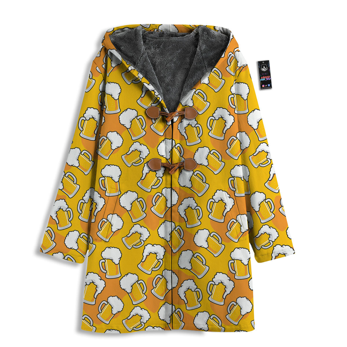 Beer Mug Pattern Print Men's Windbreaker Jacket-grizzshop