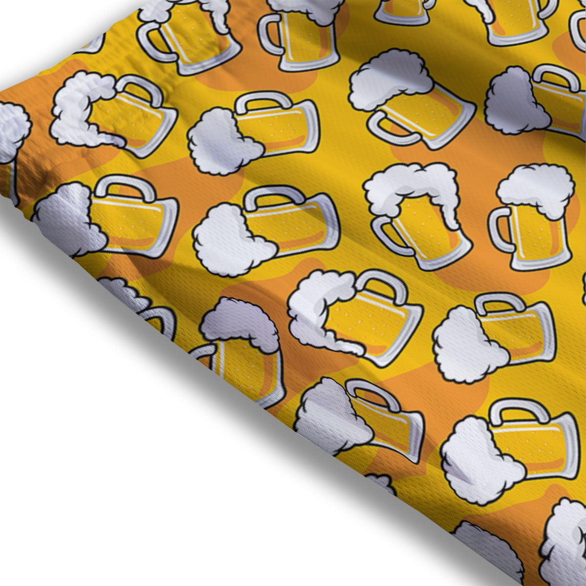Beer Mug Pattern Print Mesh Shorts
