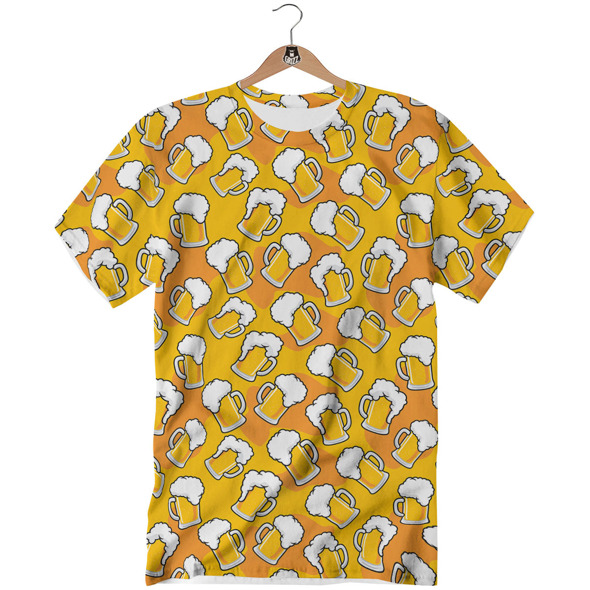 Beer Mug Pattern Print T-Shirt-grizzshop