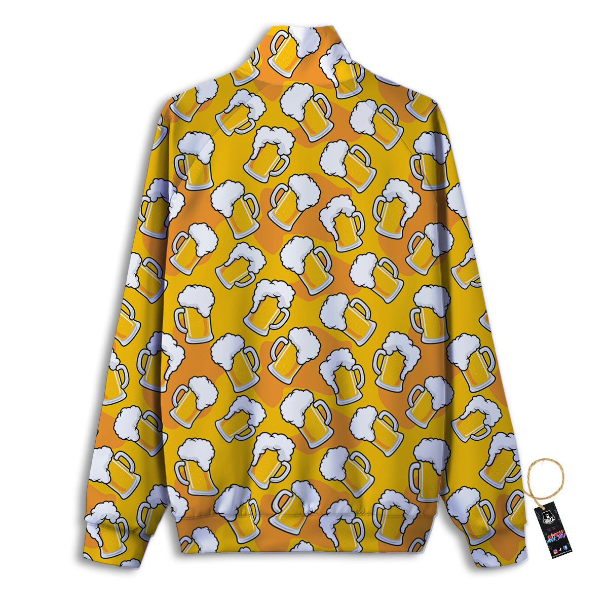 Beer Mug Pattern Print Track Jacket-grizzshop