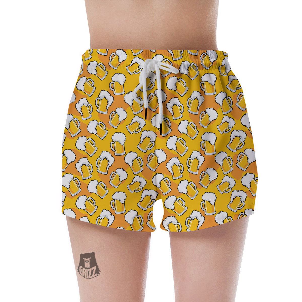 Beer Mug Pattern Print Women's Shorts-grizzshop
